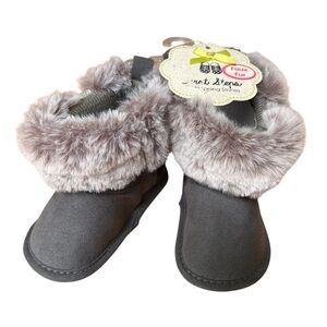 First Steps Baby Girls Glitter Faux Fur Boots - Size 6-9M